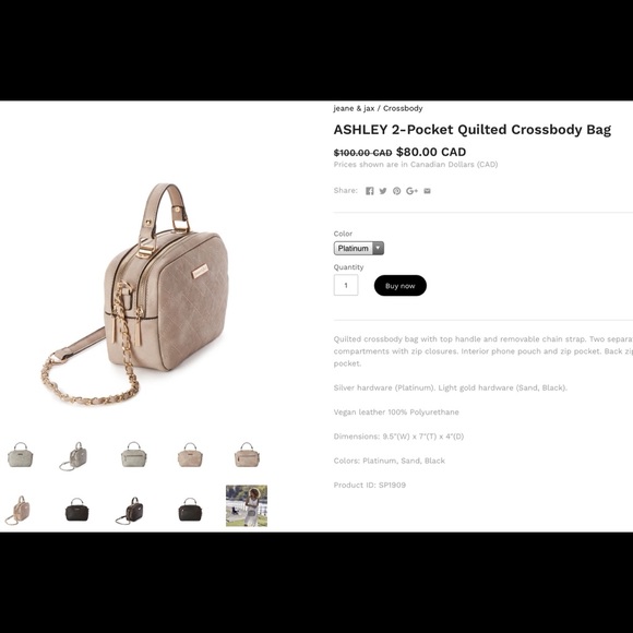 Quiclted Tan & Gold Cross Body Purse - Picture 3 of 10